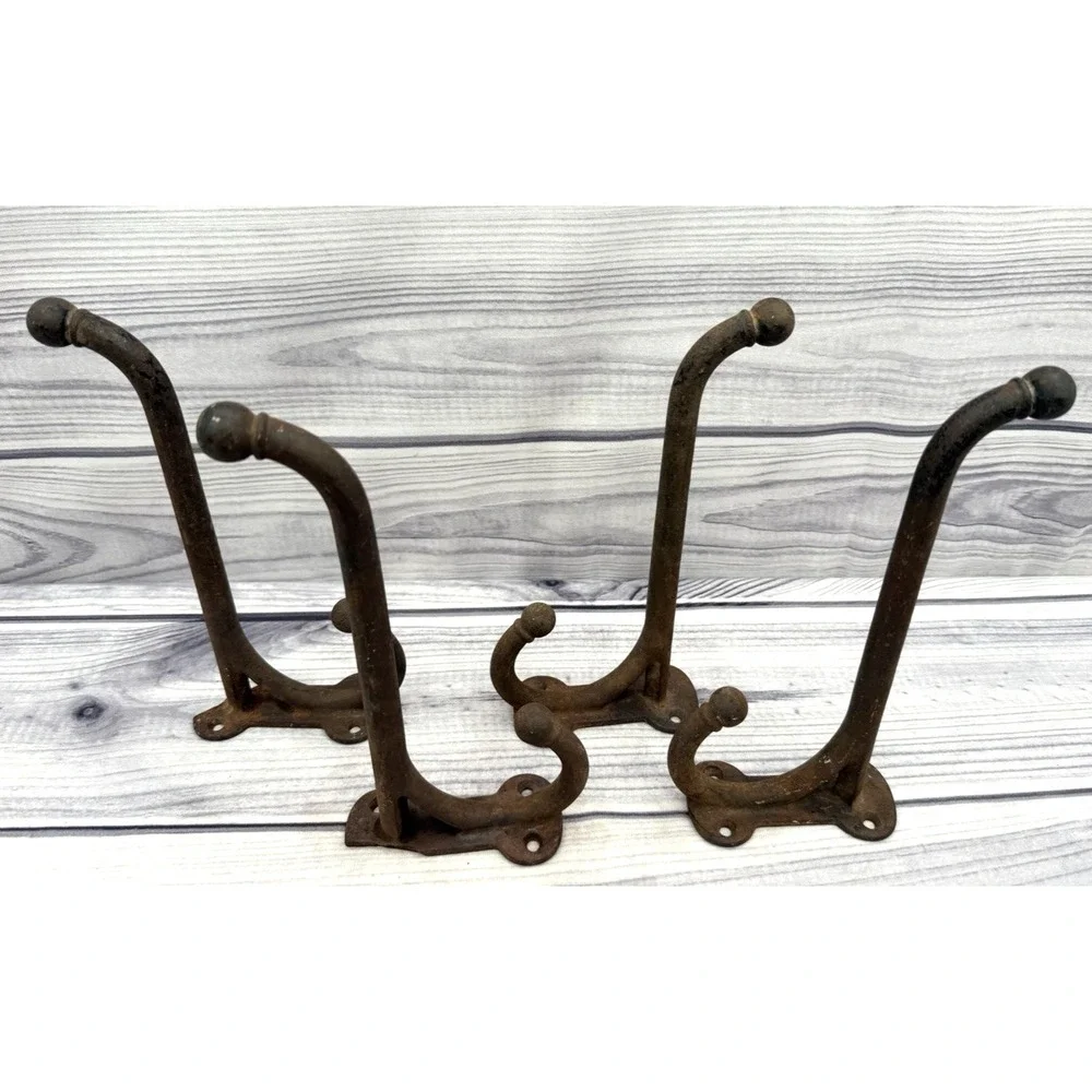 LOT OF 4 ANTIQUE SALVAGED VERY LARGE HEAVY DUTY  10